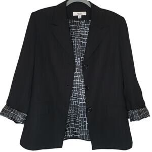 Le Suit Classic Single Breast Stripe Jacket Blazer, 12